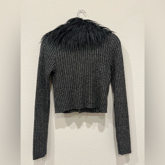 Pretty Garbage Medium Cardigan Sweater with faux Furry lining (not itchy!). - Picture 5 of 6